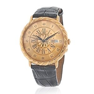 Buccellati 18K Rose Gold 38mm Audachron Round Dial Date Roman Numerals Watch